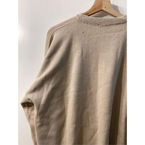 St john Vintage Beige Crewneck Sweater Retro Striped Knit Pullover Unisex Size X - Picture 11 of 15